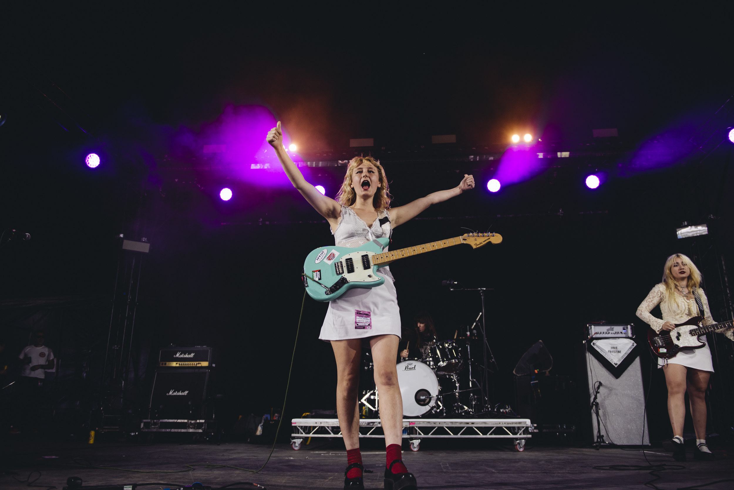 "The country is absolutely fucked": Lambrini Girls amplify the chaos at Reading 2024