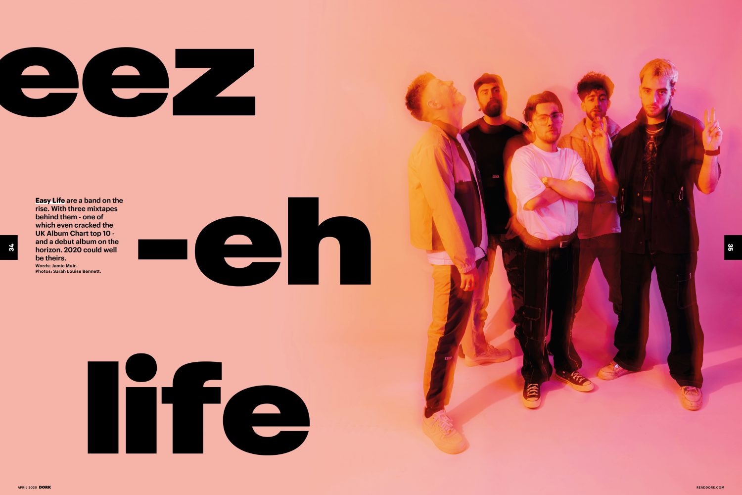 Easy Life are on the cover of the new issue of Dork, out now