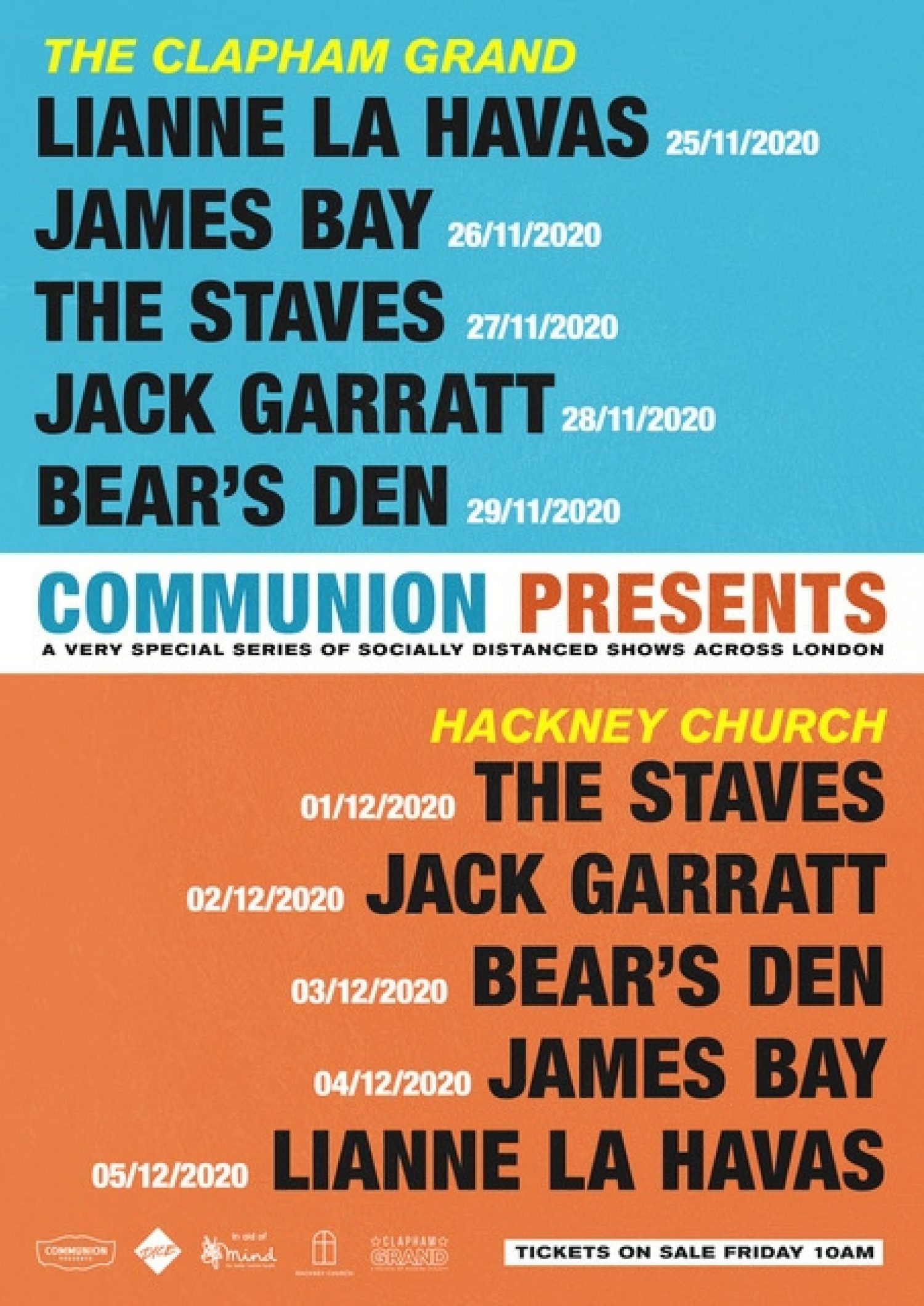 The Staves, Bear’s Den and Lianne La Havas are taking part in a new gig series in London