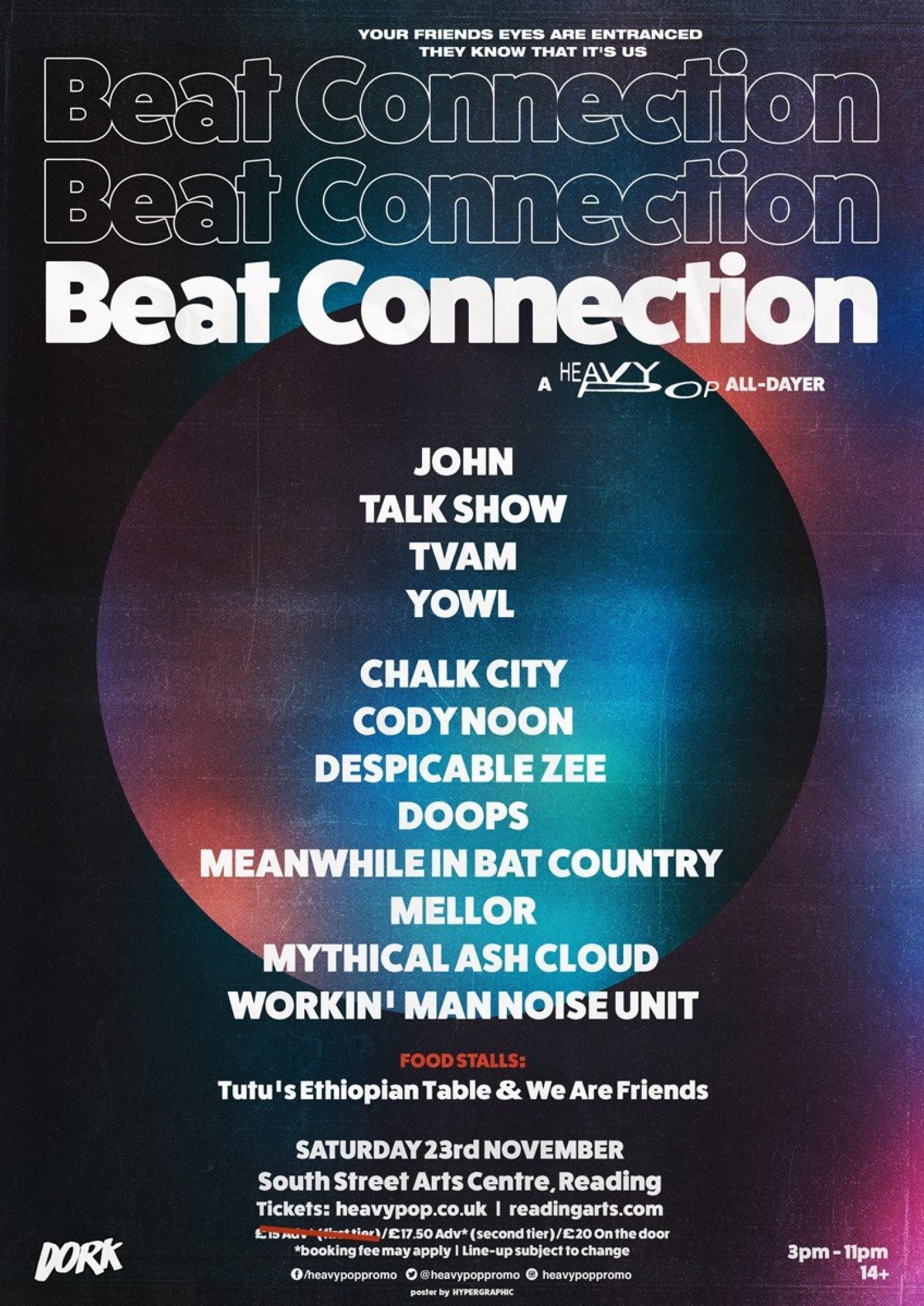The stage times are out for tomorrow's Beat Connection event in Reading
