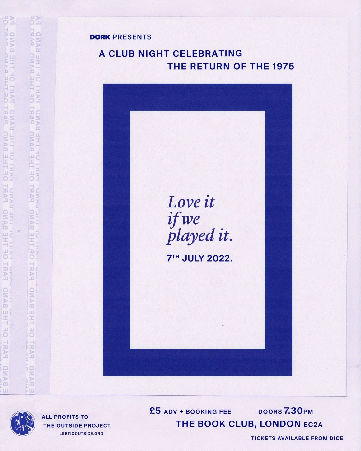 Introducing Love It If We Played It - a one-off club night celebrating the return of The 1975