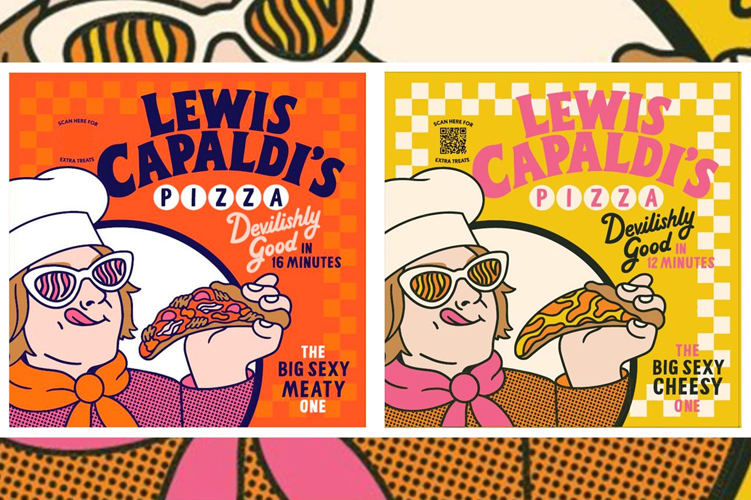 Lewis Capaldi has launched his own frozen pizzas, "The Big Sexy Meaty One" and "The Big Sexy Cheesy One"