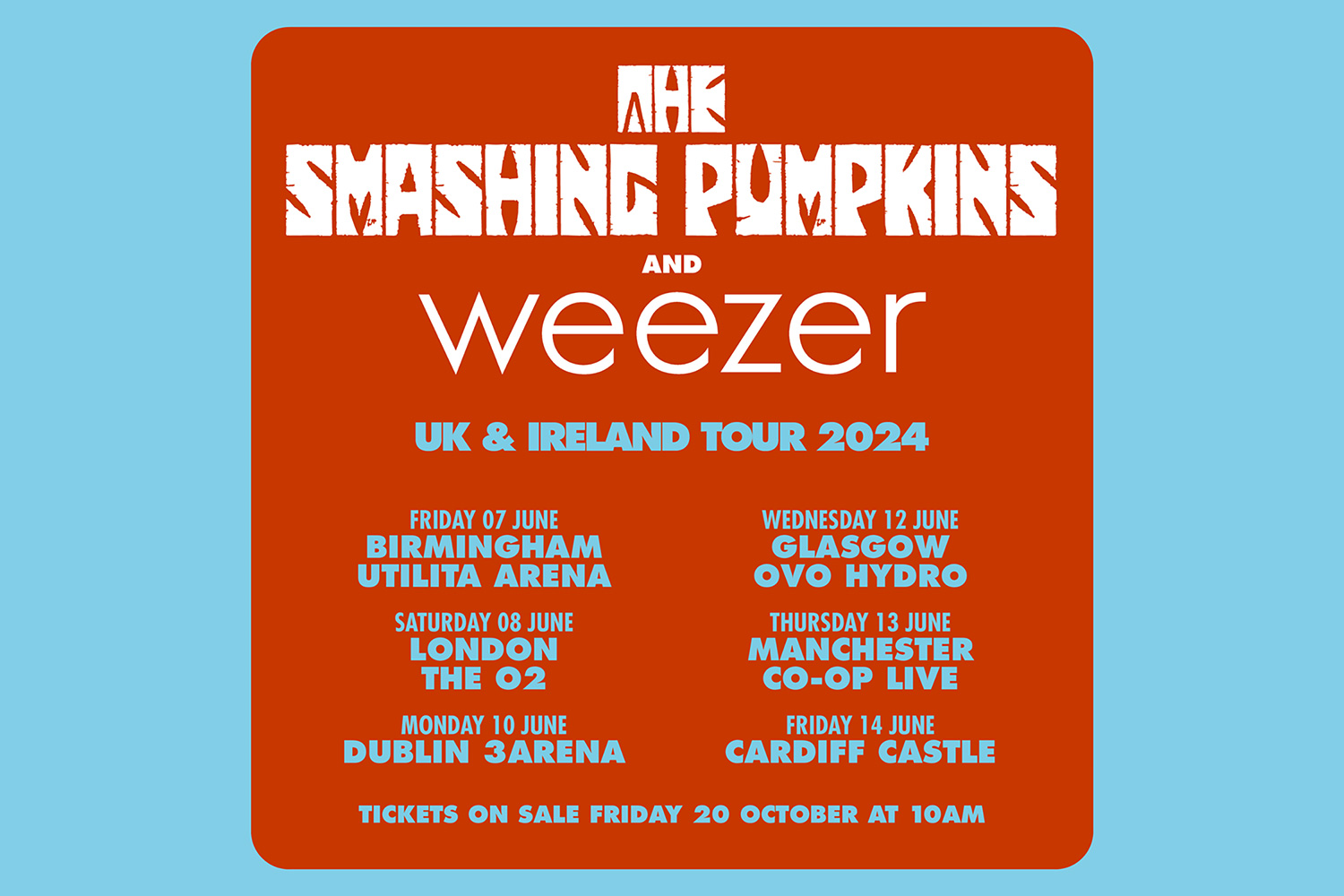 The Smashing Pumpkins and Weezer are teaming up for a UK and Ireland tour