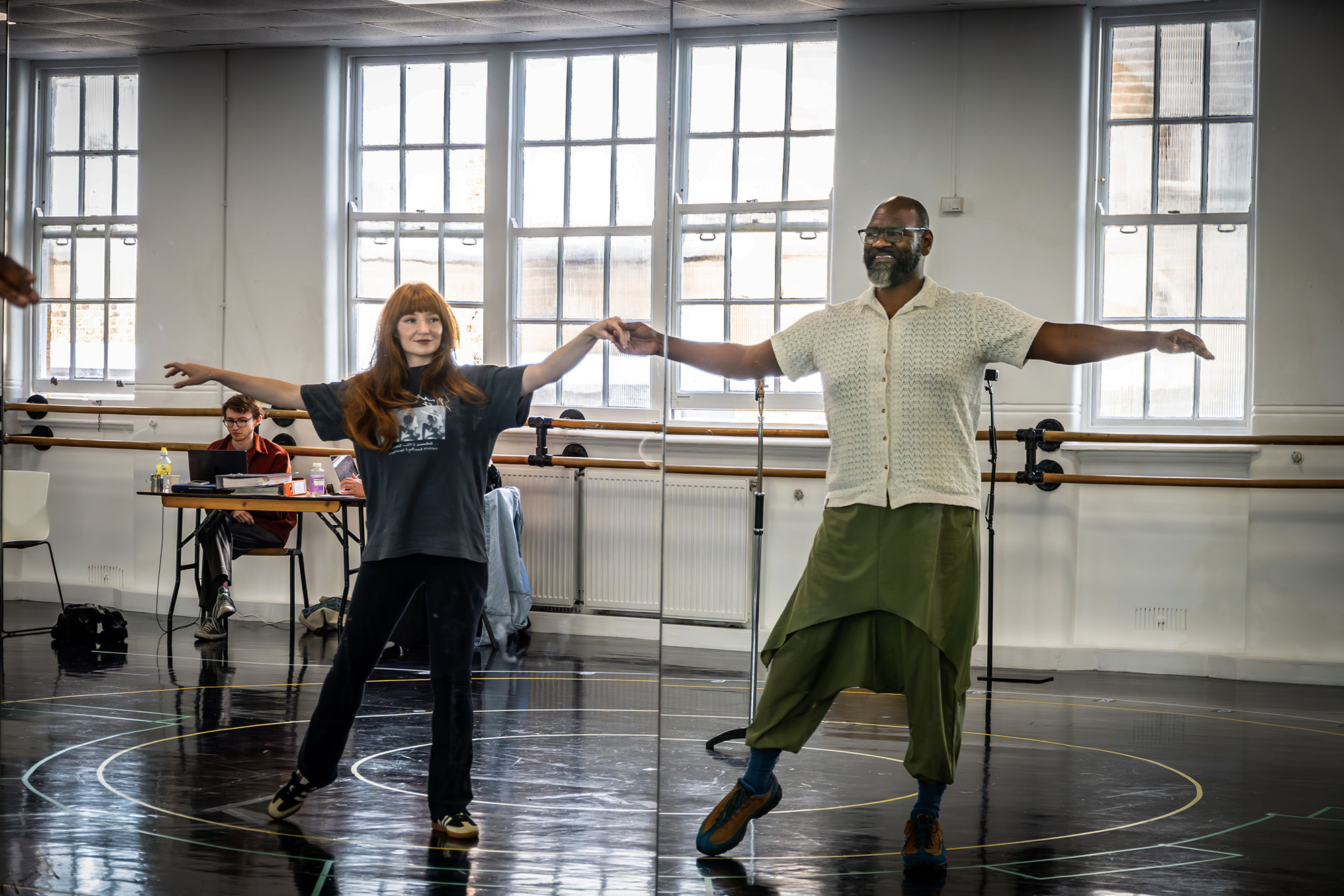First-look images have been released of Nicola Roberts in Hadestown rehearsals at London's Lyric Theatre