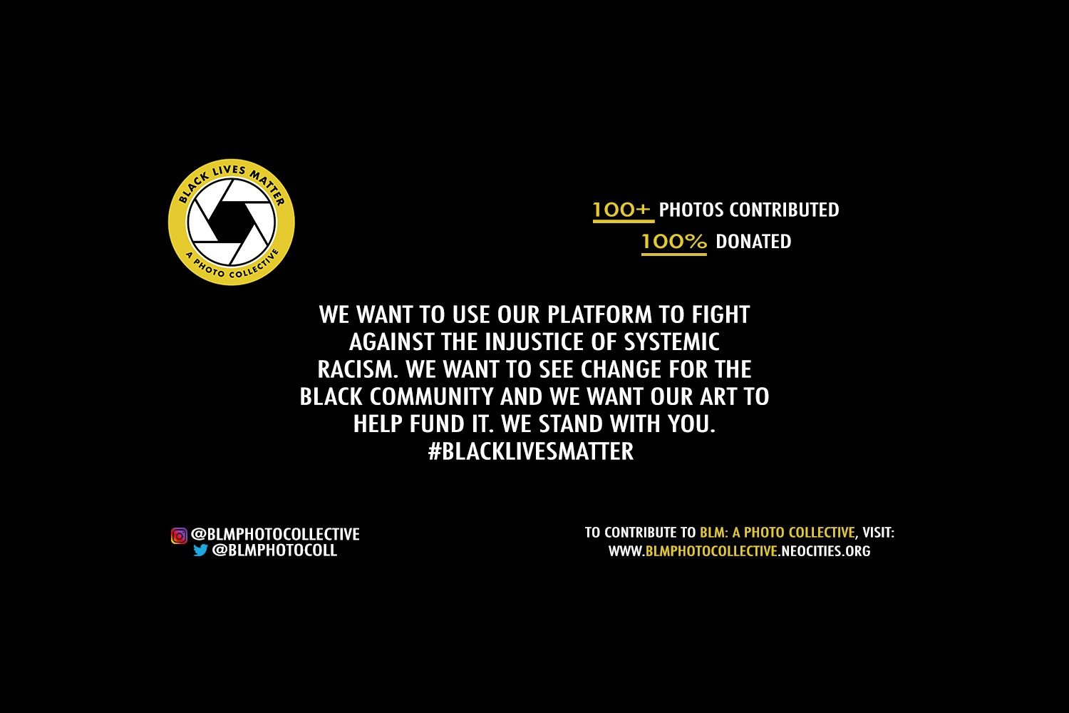 Over 100 photographers have teamed up to sell prints in aid of Black Lives Matter organisations