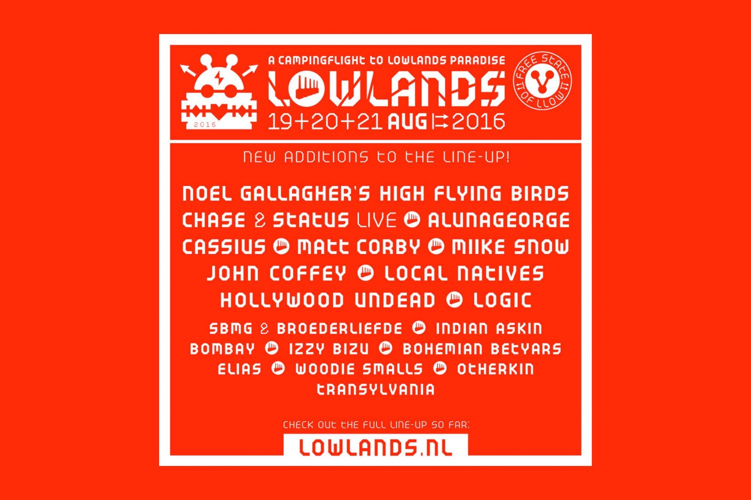 Lowlands adds Noel Gallagher, AlunaGeorge and more