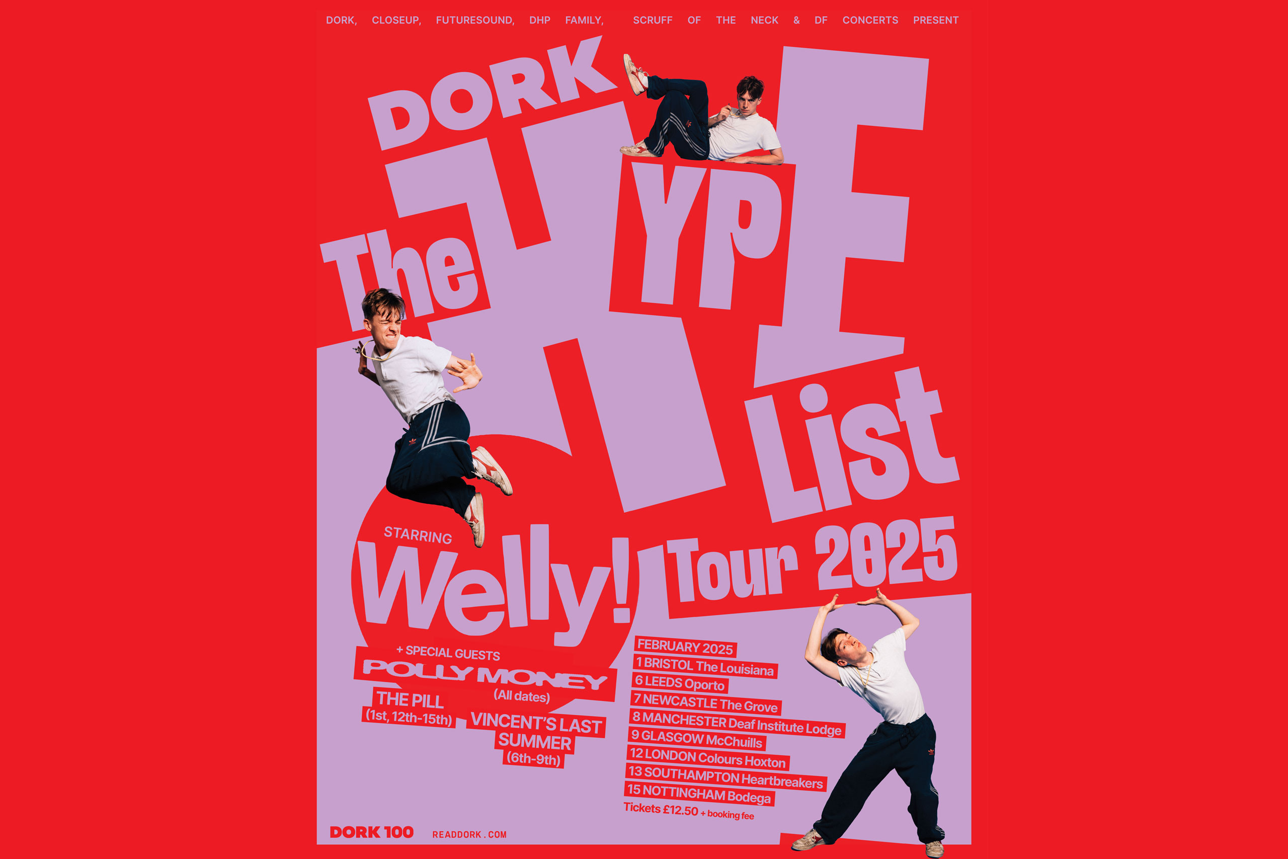 Polly Money, The Pill and Vincent's Last Summer join Welly on the Dork Hype List Tour 2025
