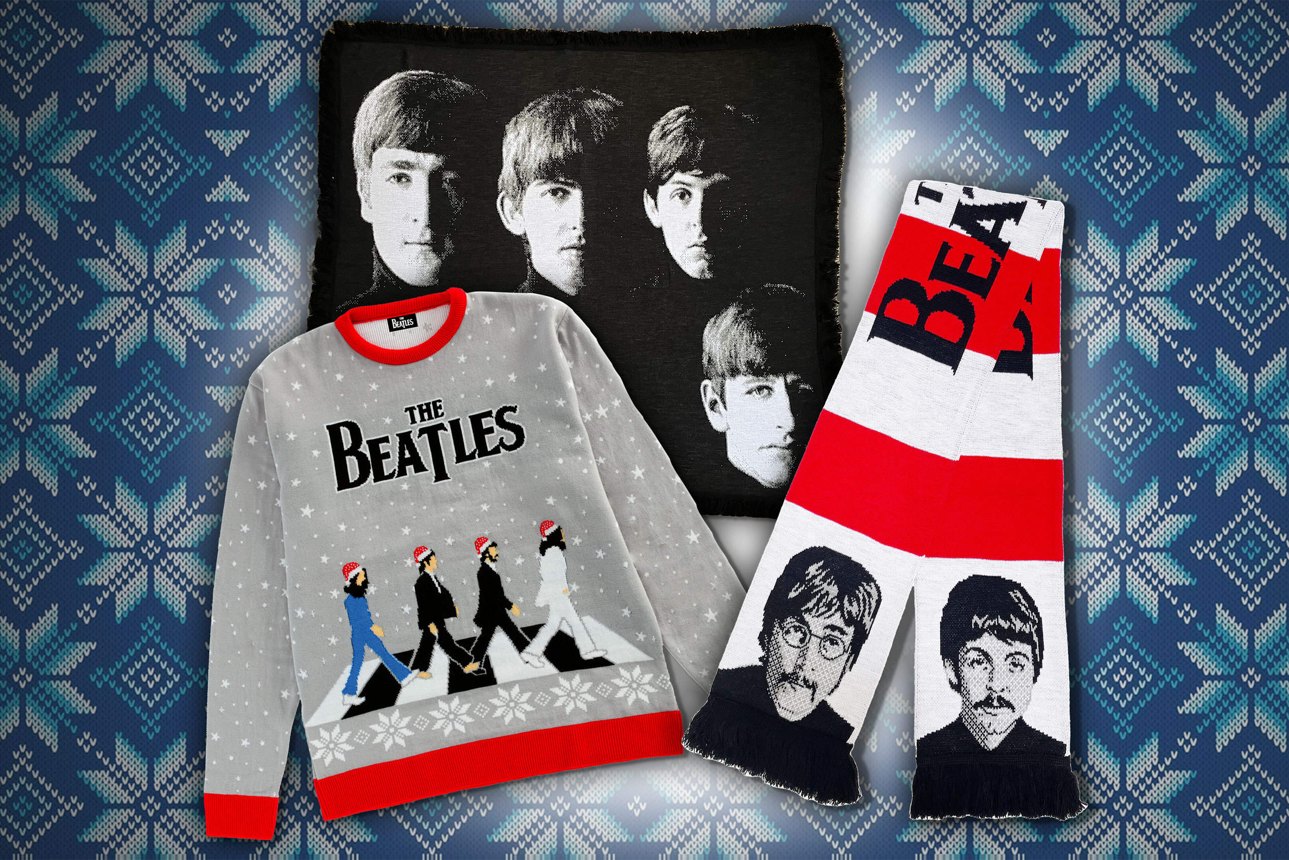 The Beatles have launched a Christmas knitwear collection ahead of Christmas Jumper Day