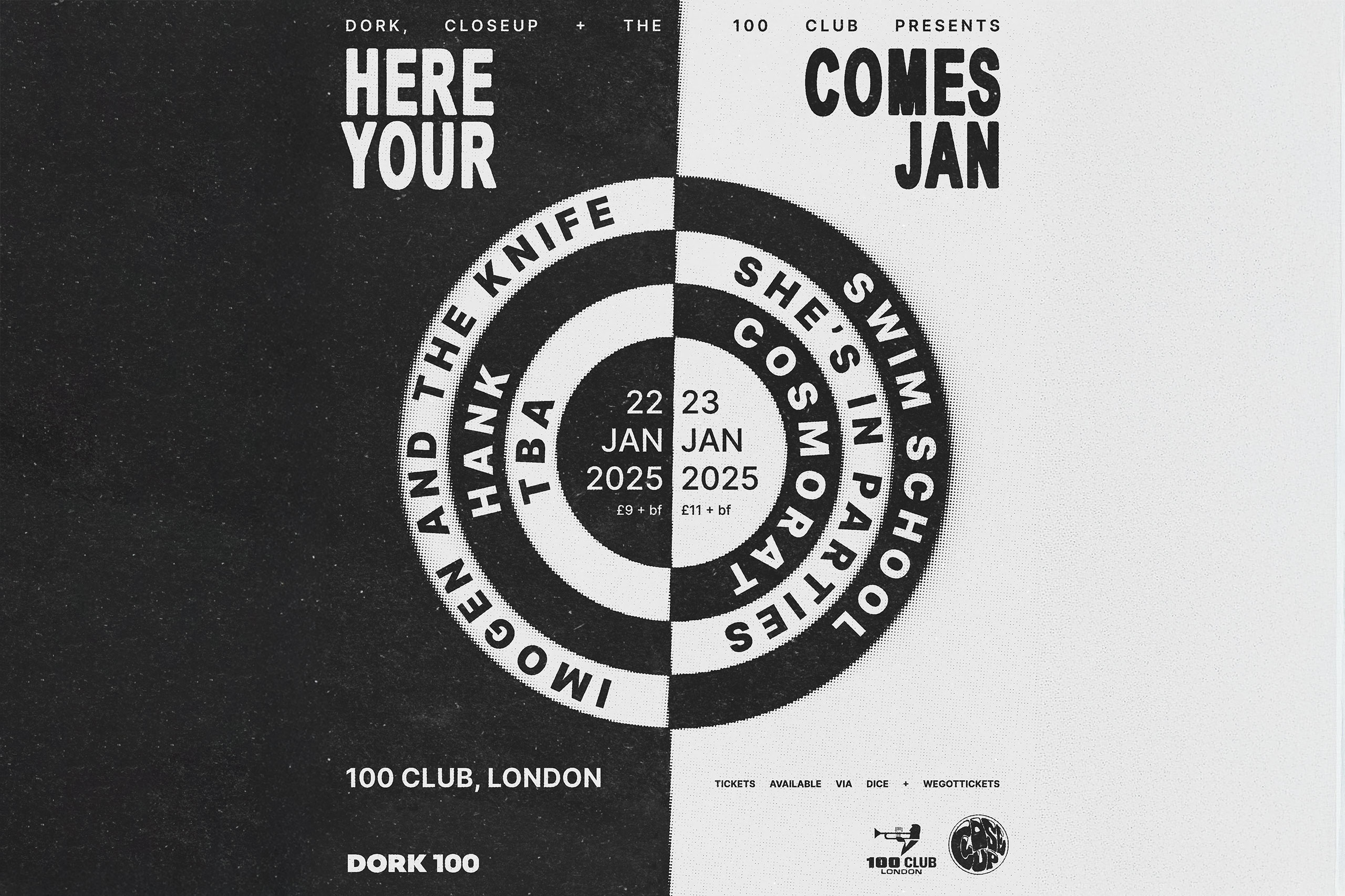 Brighten up your 2025 with Dork's Here Comes Your Jan, featuring Swim School, Imogen and the Knife and more