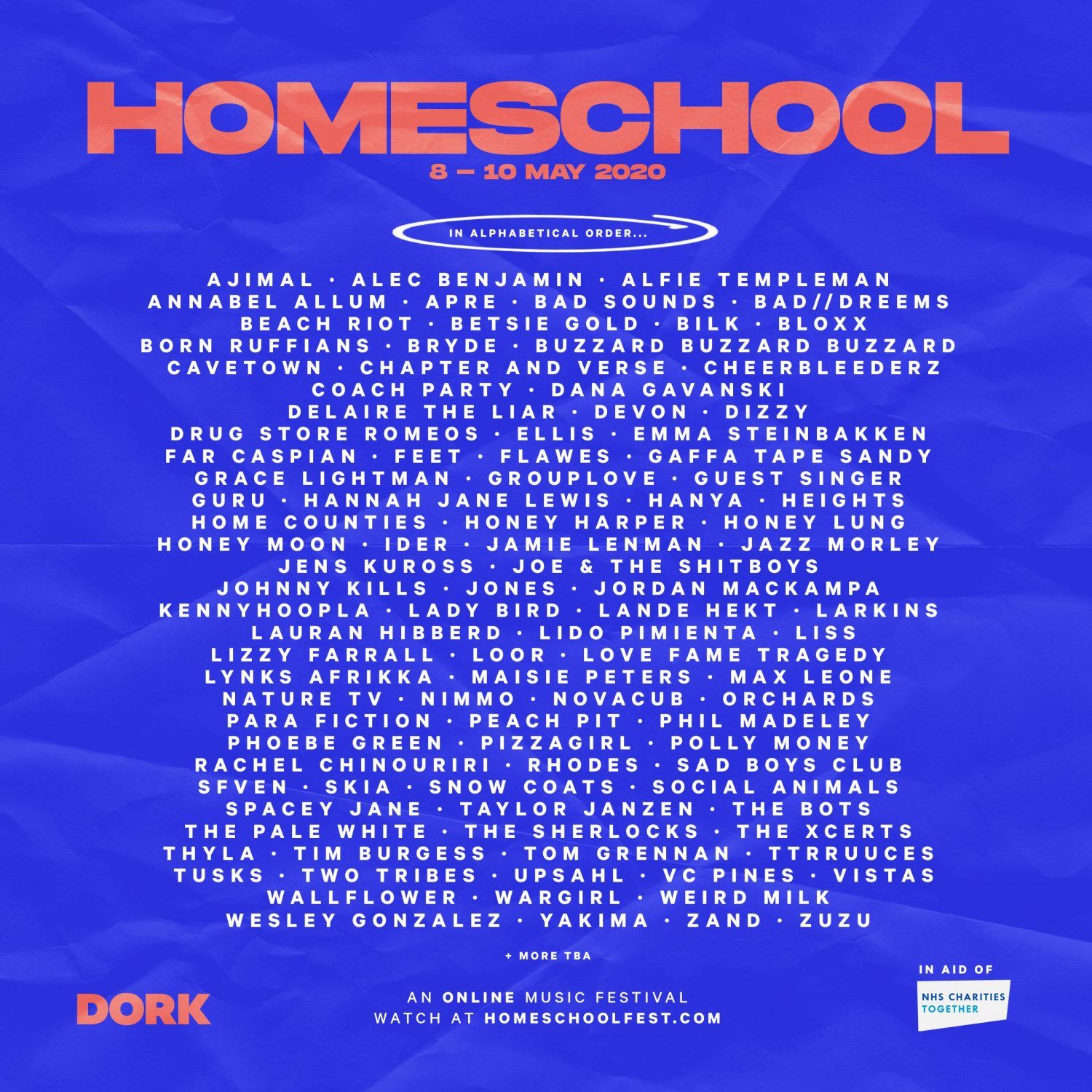 Welcome to Homeschool - a new online music festival featuring 100s of our favourite acts!