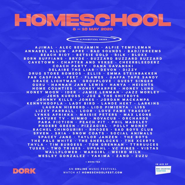 Welcome to Homeschool - a new online music festival featuring 100s of our favourite acts!