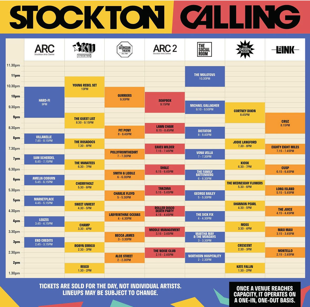 stockton calling 2026 stage times